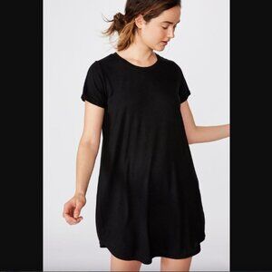 Cotton On Black Relaxed Short Sleeve T-Shirt summer dress size large